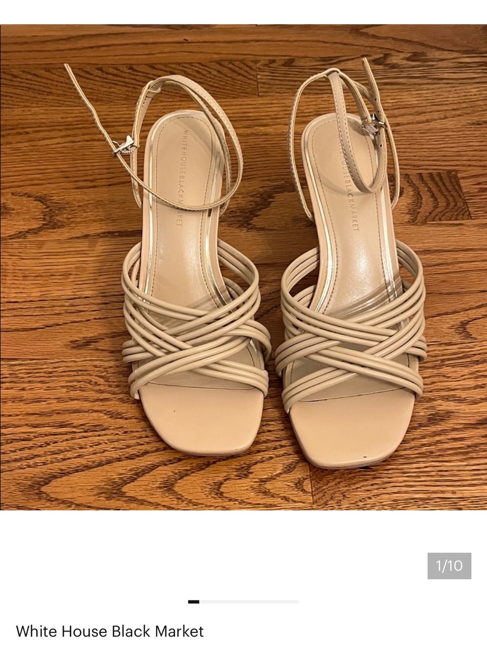 WHBM Beige Ankle Strap Sandals - Size 8